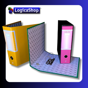 LogicaShop UBOX SET 3 RACCOGLITORI AD ANELLI A4 CON CUSTODIA – CLASSIFICATORI FALDONI DOCUMENTI ARCHIVIO UFFICIO – DOX REGISTRATORI A LEVA (Dorso 8, Protocollo 35cm, 9 Colori)