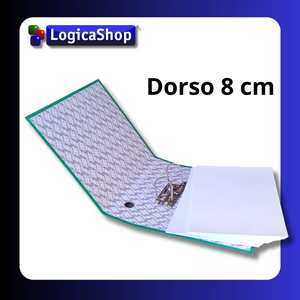LogicaShop ® UBOX 1 A4-Ringordner mit Etui – Klassifizierer, Dokumentenordner, Büroarchiv – Dox-Hebelschreiber (Rücken 8, Protokoll 35 cm, 9 Farben)