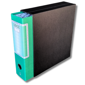LogicaShop UBOX 1 RACCOGLITORE AD ANELLI A4 CON CUSTODIA – CLASSIFICATORI FALDONI DOCUMENTI ARCHIVIO UFFICIO – DOX REGISTRATORI A LEVA (Dorso 8, Commerciale 32cm, 9 Colori)