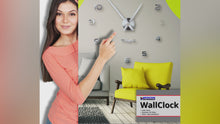 Laden und Abspielen von Videos im Galerie-Viewer, LogicaShop ® WallClock Große Wanduhr mit selbstklebenden Zahlen und Zeigern, geräuschlos und einfach zu montieren, Durchmesser 60–130 cm, modernes 3D-Design, Zuhause und Büro
