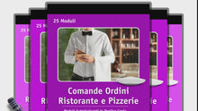 Cargar y reproducir el video en el visor de la galería, LogicaShop® Blocchi Comande Ordini Ristorante Pizzeria con 25 Moduli in Duplice Copia - Blocchetti 25x2 Autoricalcanti 17x10cm
